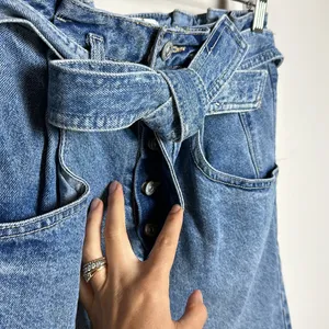 We‎ The Free East of Eden Paper Bag Denim Belted Skirt thumbnail 5
