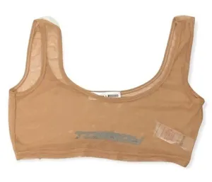 Missguided Tomboy nude‎ color sheer mesh bra top size 0 thumbnail 1