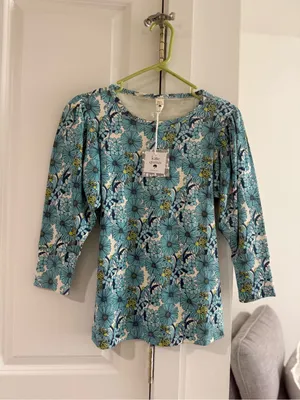 kate quinn women’s puff sleeve top Blue thumbnail 2