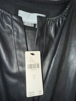 Anthropologie the somerset vegan leather mini dress size small thumbnail 4