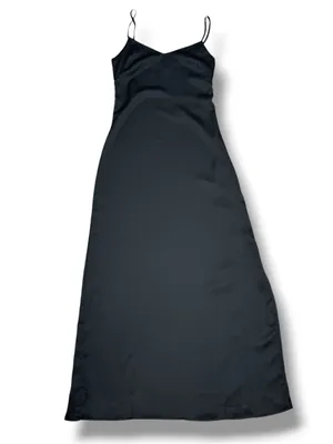 LBLC The Label Valarie Black Satin Slip Dress XS Midi Whimsigoth Party Coquette thumbnail 15