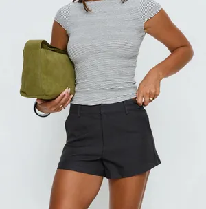 Princess Polly Chivon tailored grey shorts  thumbnail 1