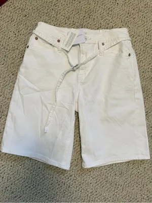 American Eagle Dreamy Drape 11” Jort White High Rise NWT 000 23W Coastal thumbnail 2