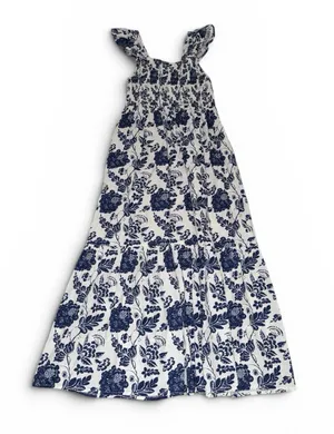THML Blue and White Smocked Sundress thumbnail 1