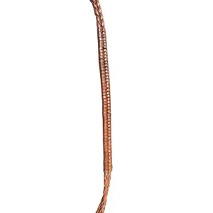 VTG Braided Leather Skinny Belt Brown Two Back Loops Boho Western Women’s S thumbnail 3