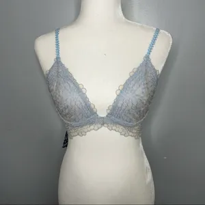 Size 32D Lucia Lace Convertible Underwire Lightly Lined Bra Blue NEW thumbnail 2