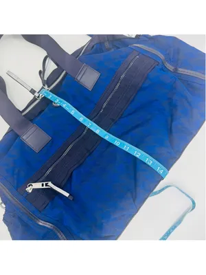 Lululemon Athletica Weekend Warrior Travel Duffel Bag Blue Black Houndstooth thumbnail 8