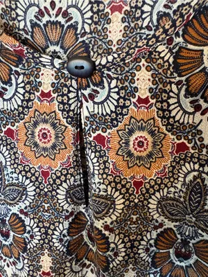 entro Brown Paisley Long-Sleeve Swing Dress with Striped Hem thumbnail 4