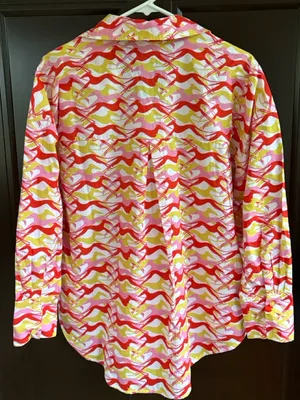 NWT ANONYME Dog Print Button Up Top Size Medium Retail $135.00 thumbnail 11