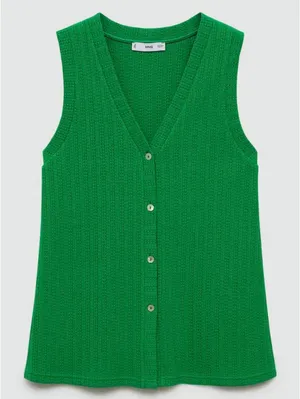 Mango 2-pc Coord Set Crochet Vest & Pant NWT Green Size Small thumbnail 5