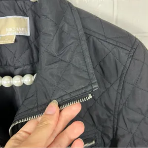 Michael Michael Kors Black Quilted Zip Front Puffer Jacket Size S thumbnail 10