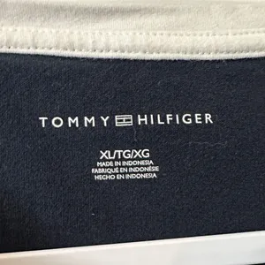 Tommy Hilfiger Navy Short Sleeve Logo T‑Shirt Dress with White Trim thumbnail 4