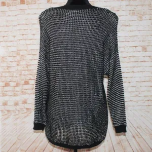 Apt 9 Metallic Gray Black Sweater Size L thumbnail 3