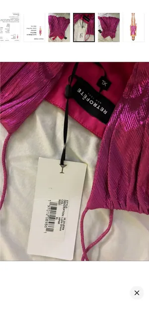 Hot Pink Metallic Retrofete Dress thumbnail 3