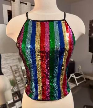 Miley + Molly Sequin Halter Top thumbnail 1