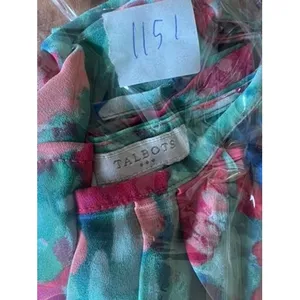 Talbots LG Sleeveless Abstract Floral Print Blouse Boho Cottage Spring‎ Flowy thumbnail 5