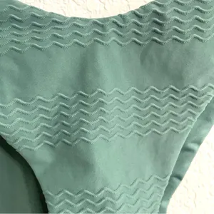 NWT Aerie Womens Swim Bikini Bottom Sage Green Cheeky Texrured Size Large thumbnail 3