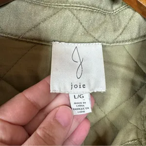 Joie Army Green Quilted Barn Coat Size Large‎ thumbnail 3
