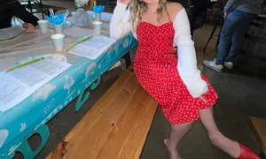 Francesca's Red heart maxi dress thumbnail 5