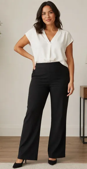 Halara black flare stretch work pants XL travel basic staple thumbnail 1