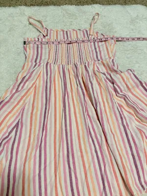 Gap medium striped square neck linen blend dress thumbnail 4