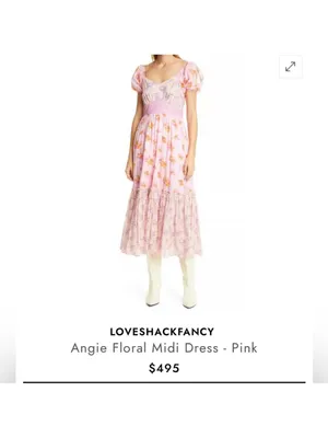 Love Shack Fancy Angie floral Midi Dress size 8 thumbnail 3