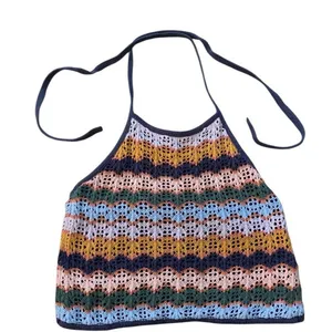 American‎ Eagle Crochet Halter Top XS Multicolor Chevron Boho Festival Core thumbnail 1