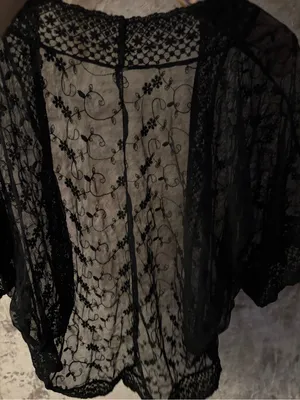 Xhilaration Women’s Black Lace Sheer Cardigan Kimono Size M thumbnail 8