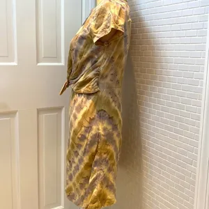 Anthropologie Maronie 💯 cotton tie dye tan/lavender tee shirt dress. Size M NWT thumbnail 3