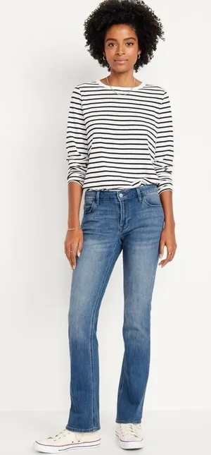 Old Navy‎ Sz 14 Jeans Wow Mid Rise Boot Cut Stretch Women's Boho Blue Denim thumbnail 1