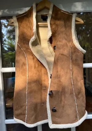 Alps Brown Faux Suede Vest Women's Size Small thumbnail 1