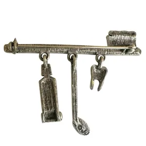 JJ Jonette Jewelry – Vintage Pewter Dentist / Dental Hygienist Brooch thumbnail 4