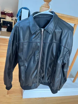 Amazon Faux Leather bomber jacket thumbnail 1