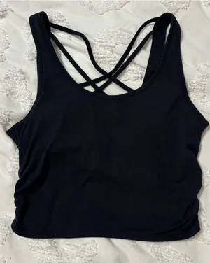 Gilly Hicks Black Crop Tank with Strappy Back thumbnail 1