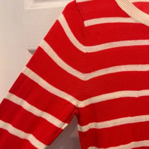 Old Navy Womens Orange Cream Striped Cotton 3/4 Sleeve Pullover Sweater Small‎ thumbnail 2
