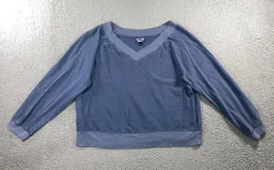 Universal Threads Relaxed V Neck Sweatshirt Women XXL Blue‎ Raglan L/S Comfy Layering Minimalist thumbnail 1