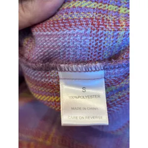 Dizzy‎ Lizzie Plaid Shacket Purple Orange Button Down Shirt Jacket Small thumbnail 4