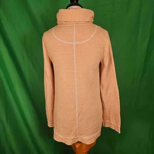 Maeve Anthropologie Womens Yellow White Striped Tai Cowl Neck‎ Sweater Medium thumbnail 2