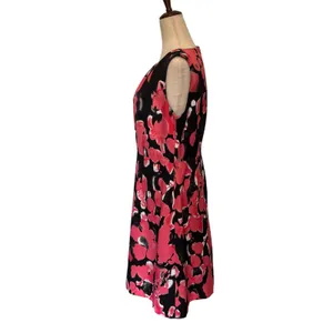 Nipon Boutique Fit Flare Dress Sz 8 Coral Floral Wedding Glam Career Cocktail thumbnail 6