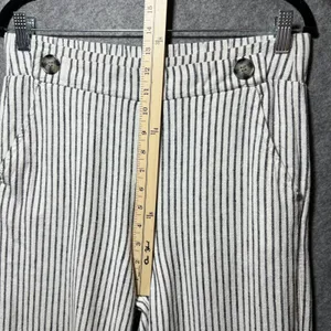 Definitions d.jea‎ Womens Medium Striped Linen Blend Wide Leg Pants Black White thumbnail 9