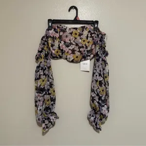 Vici Floral Off the Shoulder Corset Top Size Medium NWT thumbnail 2