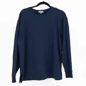 Lake Women's Cotton Modal Crew Neck Pullover Long Sleeve Sweater Navy Blue XL thumbnail 1