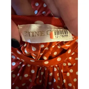 Stine Goya Caitlin Dress Women XS Orange Polka Dot Pleated Midi Boho Retro thumbnail 8