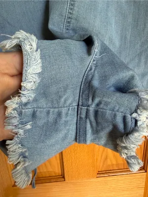 Denim Blvd Los Angeles Ruffle Strappy Denim Romper Light Wash Medium M Stretch thumbnail 7