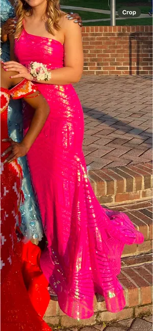 Pink sparkly prom dress Size 2 thumbnail 2