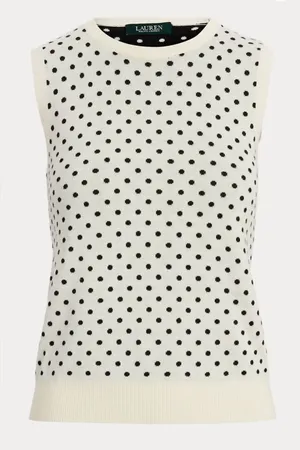 Ralph Lauren Polka-Dot Preppy Cotton-Modal Sweater Vest Size XS thumbnail 1