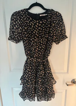 Mi Ami Francesca's Black and Taupe Mini Dress thumbnail 1