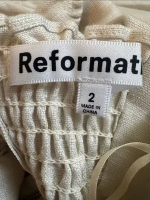 Reformation Barrington Linen Dress in cream 2 NWT thumbnail 5