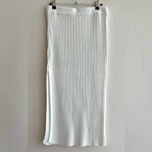 Amazon Women’s White Ribbed Sweater Midi Slit Skirt, Size Large thumbnail 5