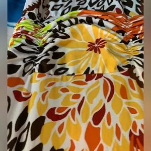 Unbranded Orange & Yellow Sleeveless Floral Maxi Dress Size LG thumbnail 7